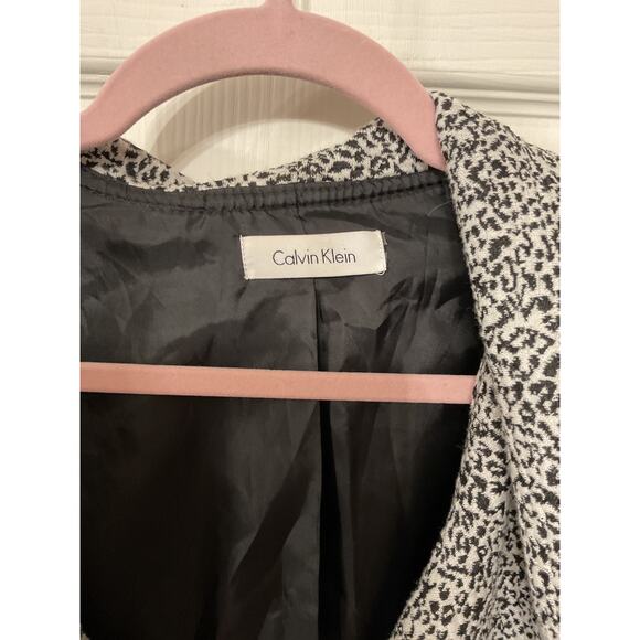 Calvin Klein Open Front Waterfall Herringbone Ruffle Blazer - Picture 5 of 6